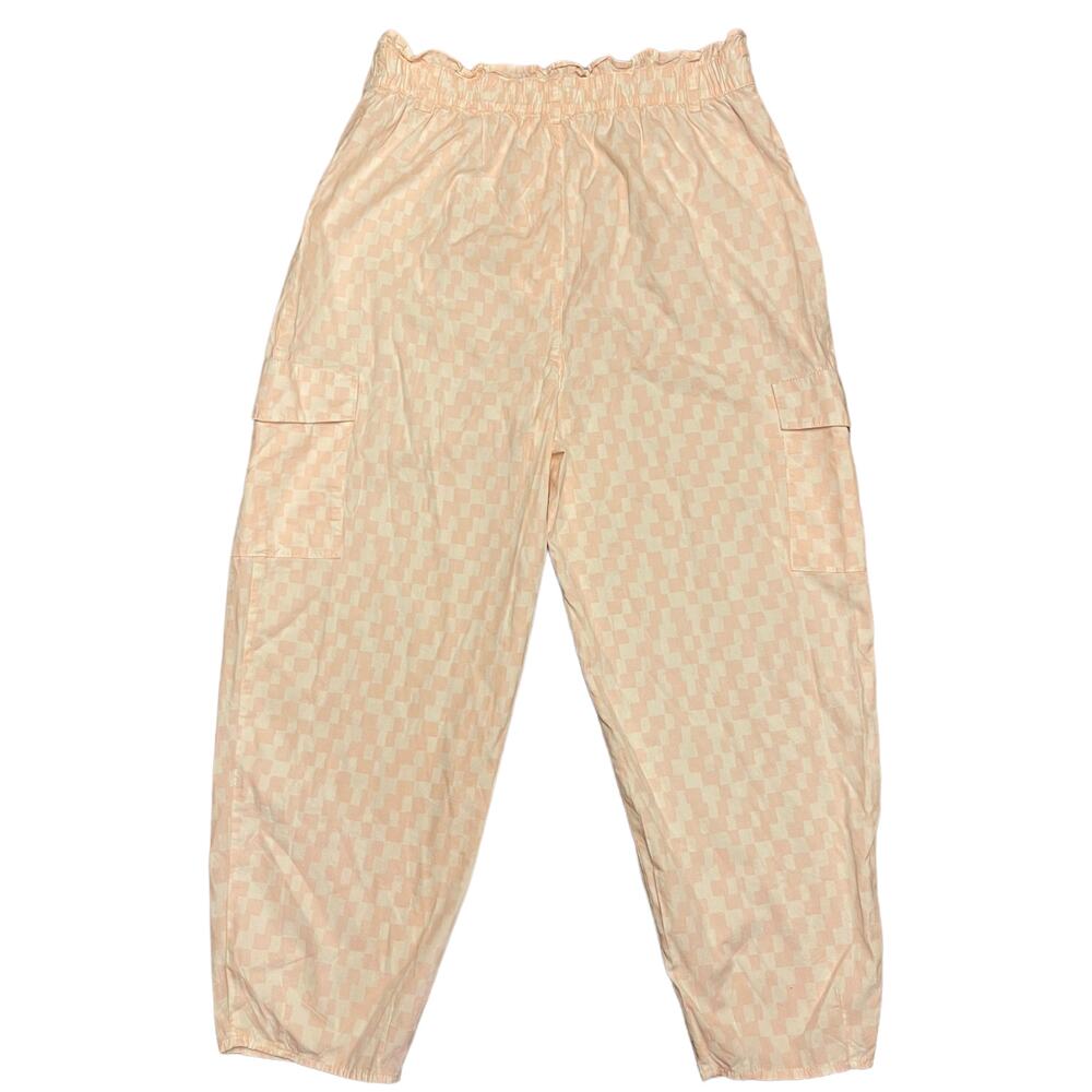 BP Pink & Ivory BP Cargo Paper Bag Pants $49 Size 1X